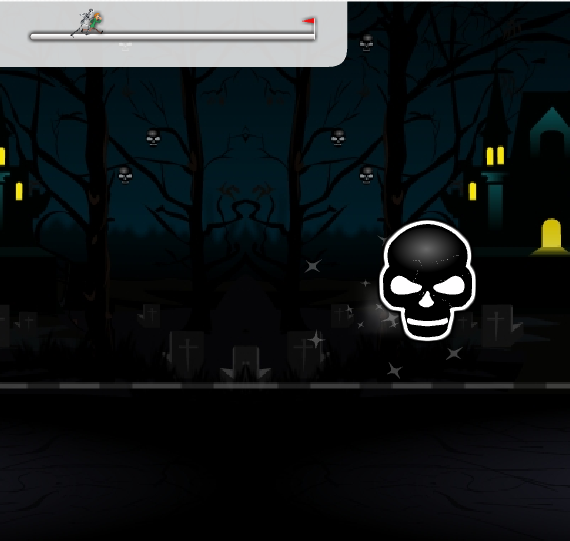 Scooby Doo Creepy Run gameplay screenshot showing Scooby stunned by an obstacle